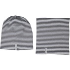 Cap/tube set Grey mel/navy  S 2-4 år