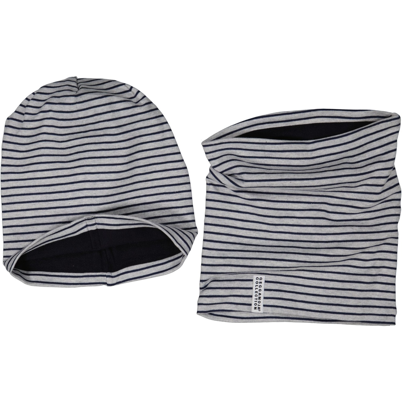 Cap/tube set Grey mel/navy M 5-6 år