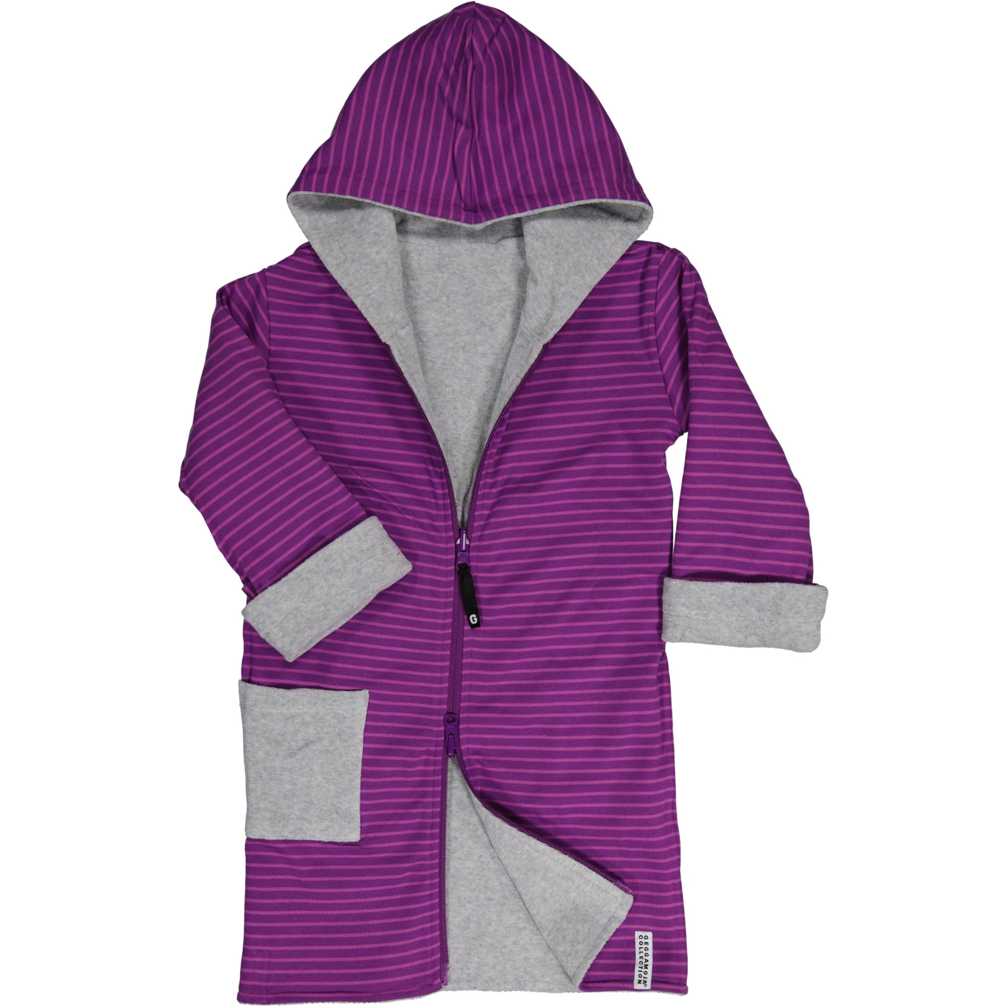 Kids bathrobe Greymel/purple