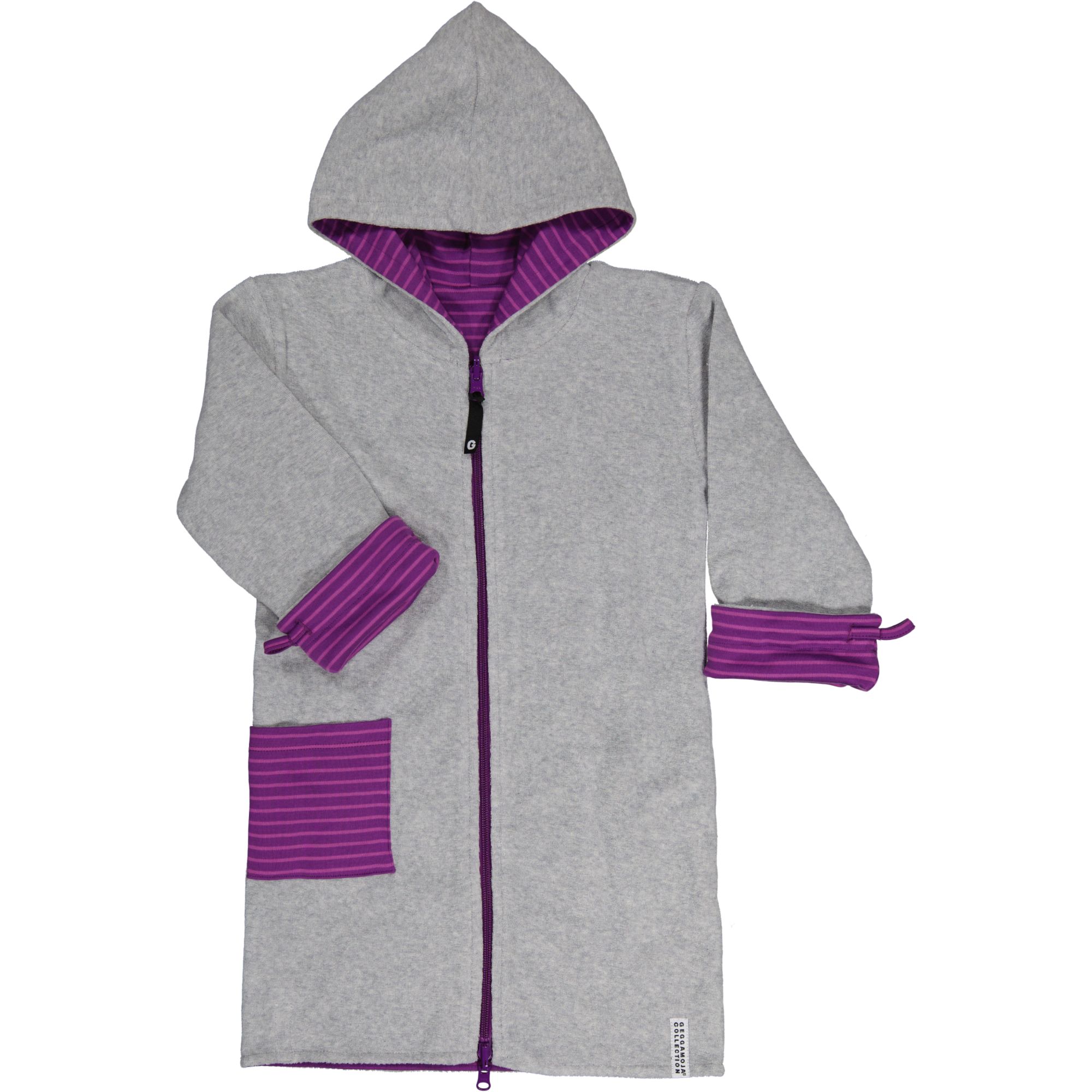 Kids bathrobe Greymel/purple