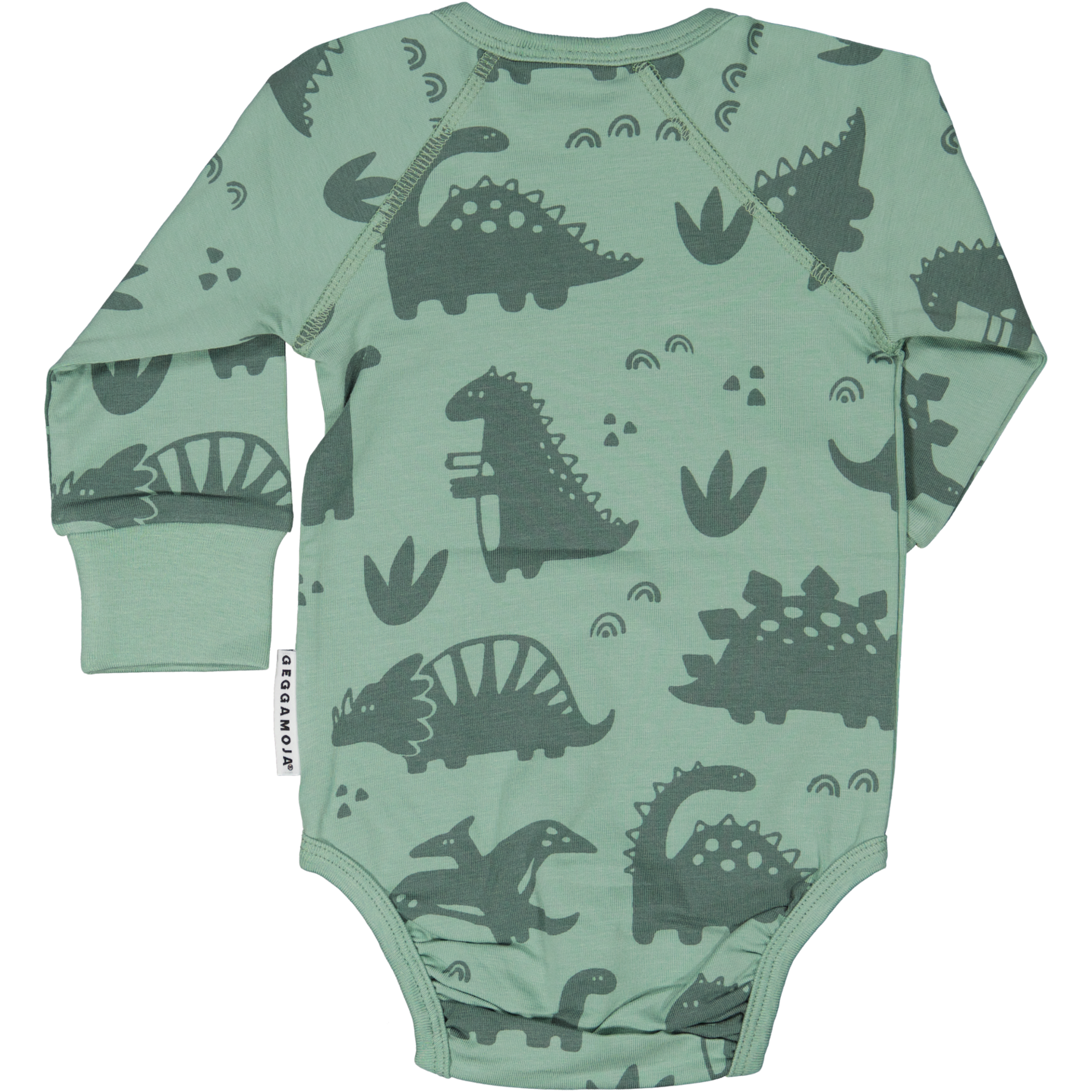 Body långärmad Bambu Dino Grön