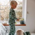 Pyjamas Tvådelad Bambu Dino Grön