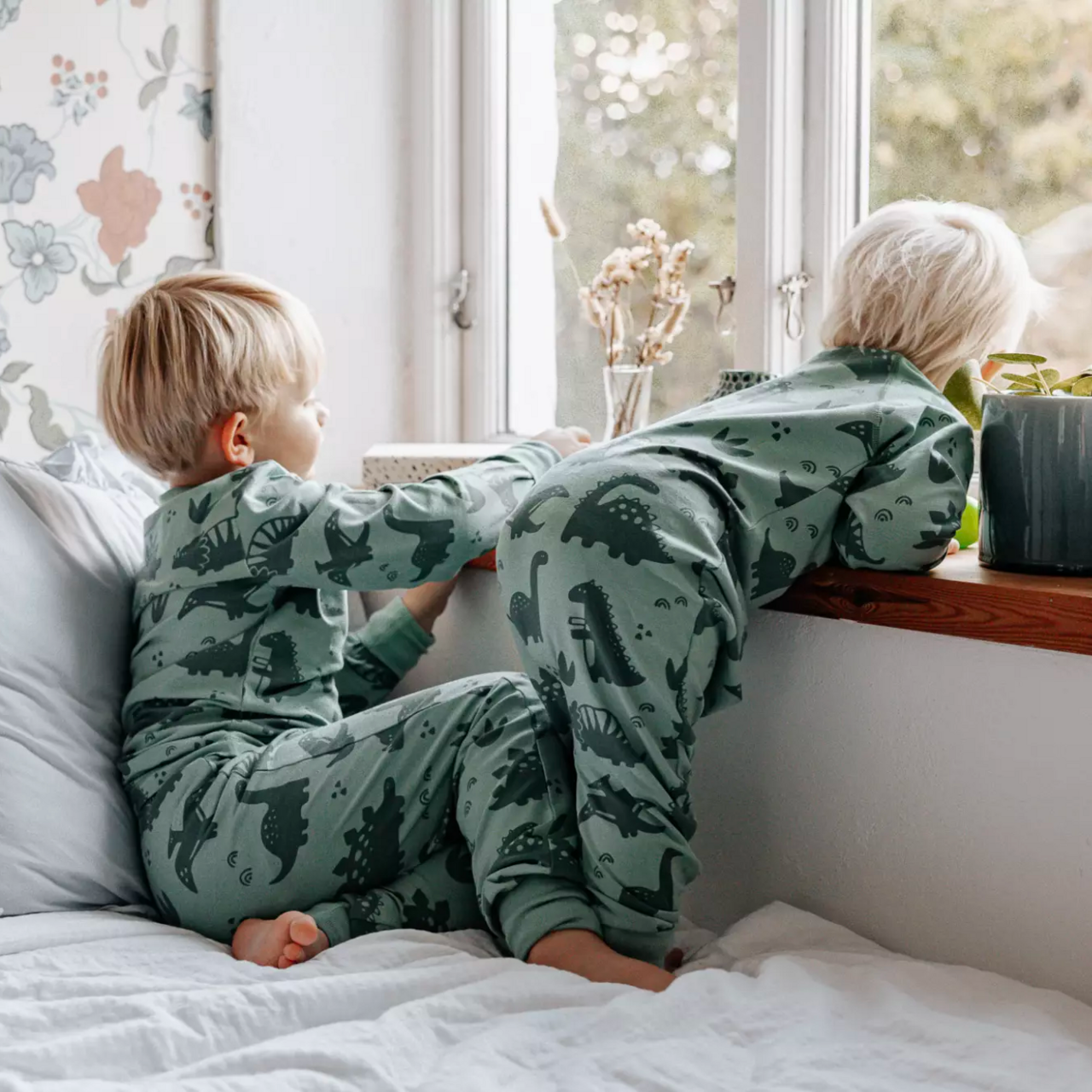 Pyjamas Tvådelad Bambu Dino Grön 146/152