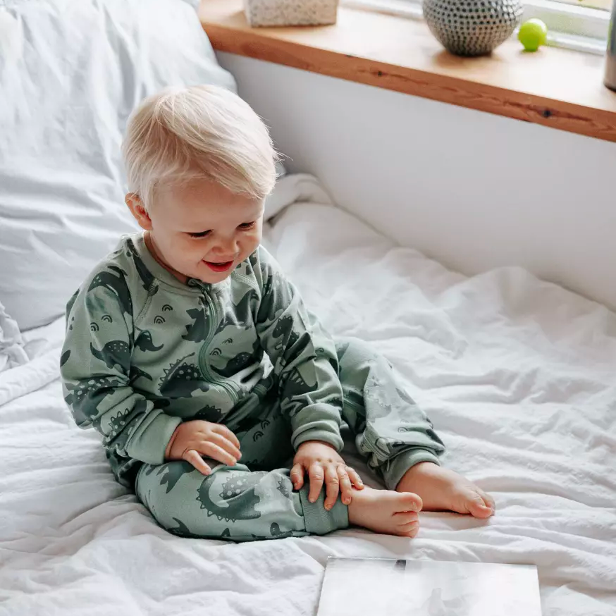 Bamboo two way zip pyjamas Dinos