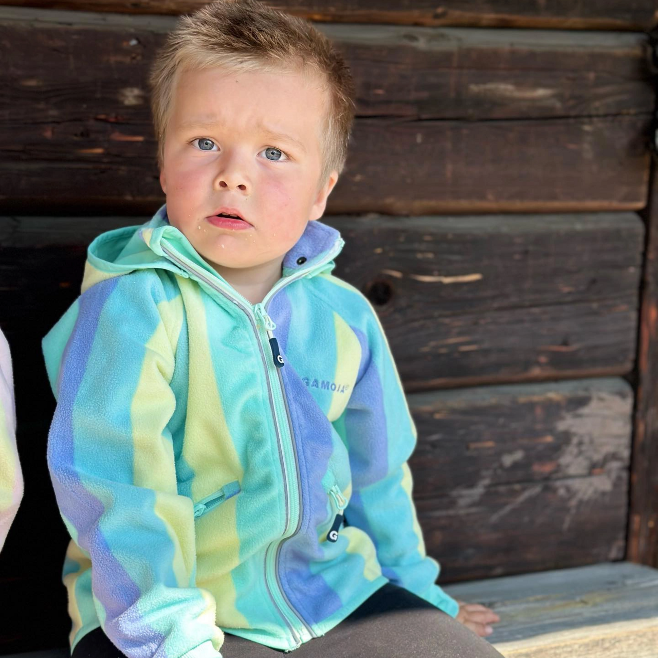 Wind fleece jacket Mint Stripe