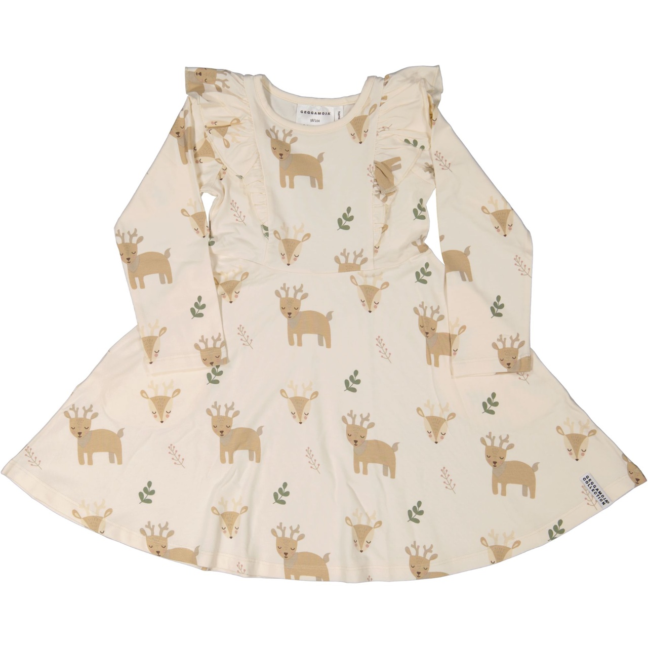 Bamboo flared dress flounce Rain deer  62/68