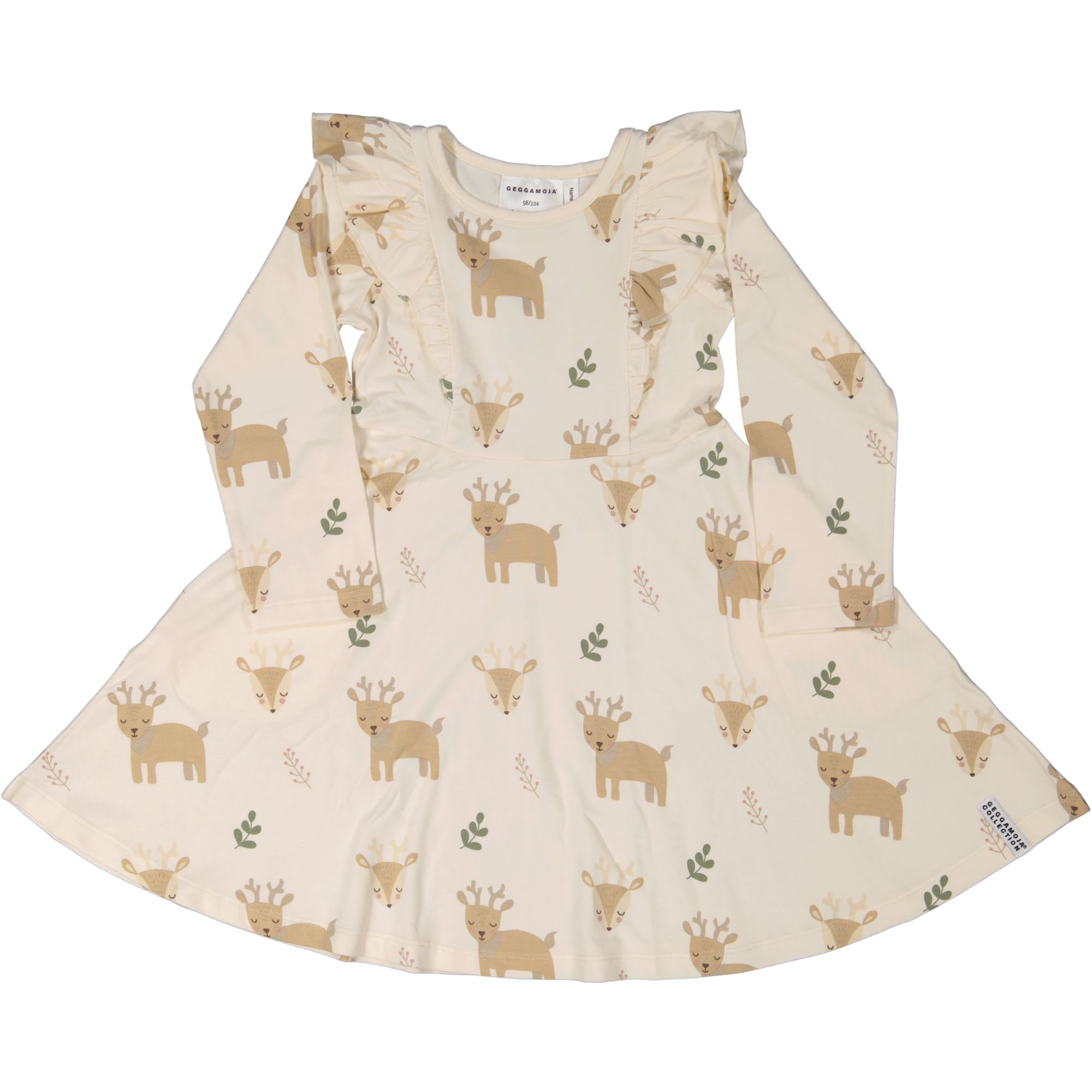 Bamboo flared dress flounce Rain deer