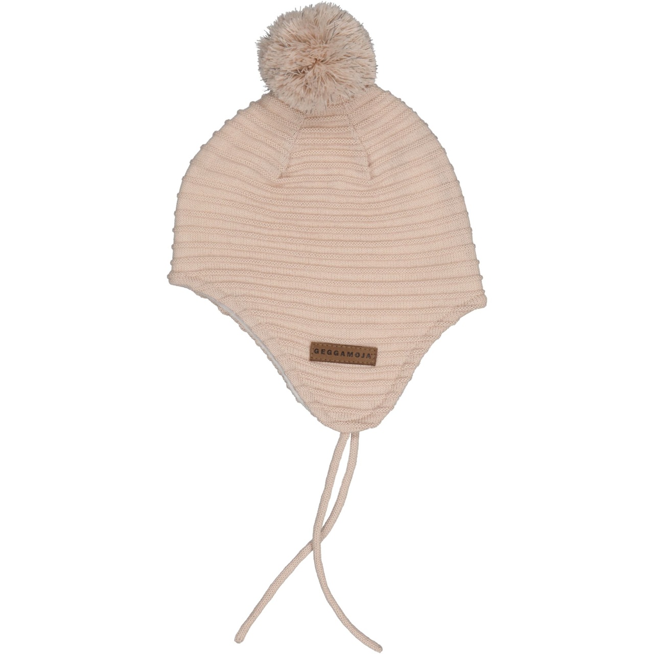 Hjälmmössa stickad Beige 2-10 m