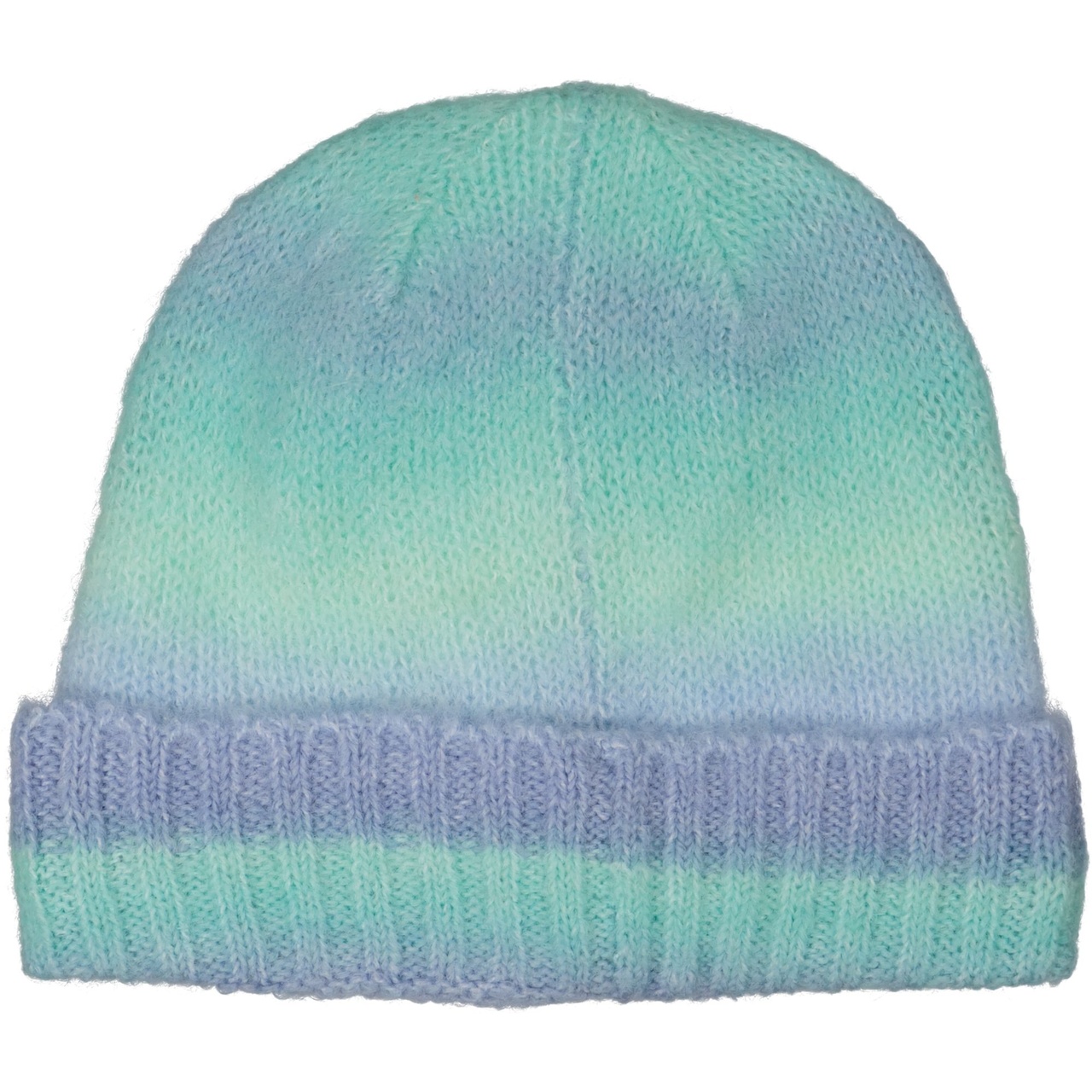 Knitted Rainbow beanie Blue  2-6 Y