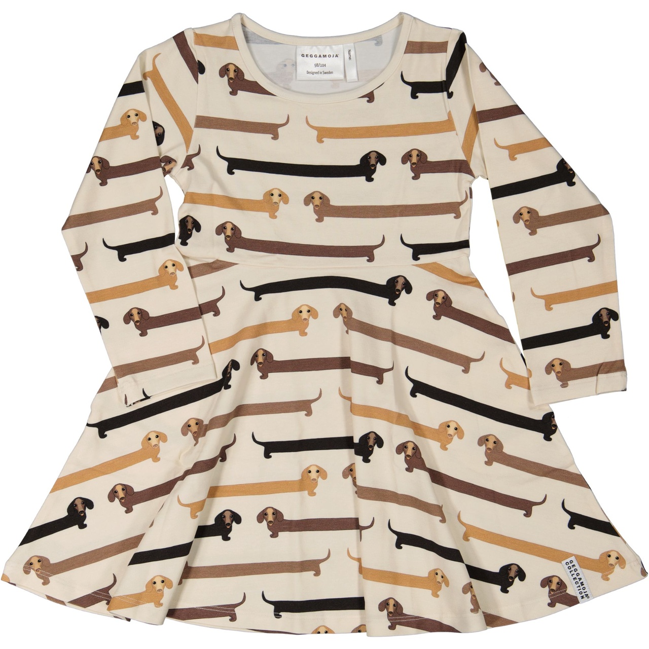 Bamboo flared dress Sausage dogs  62/68