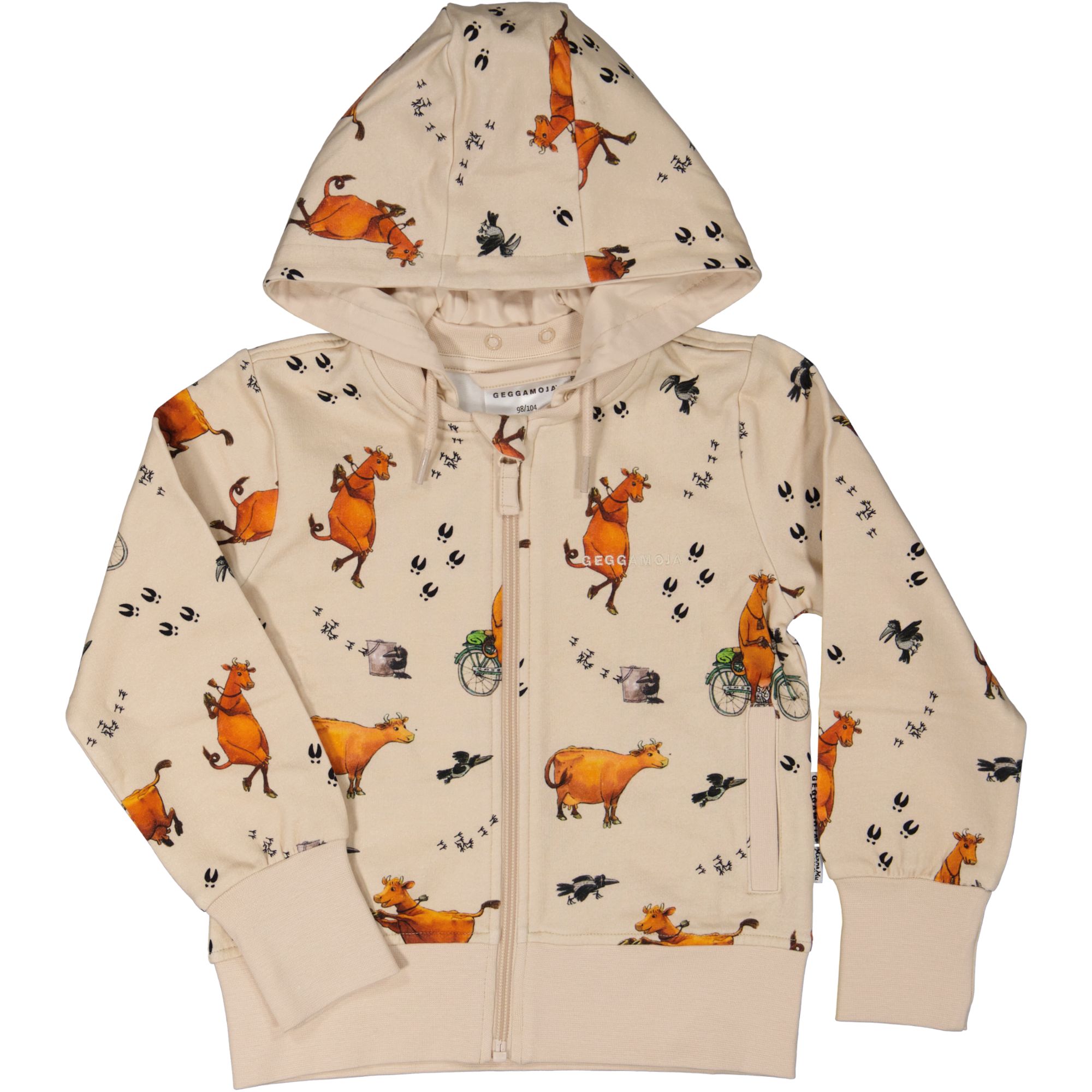 Hoddie Mamma Mu och Kråkan Beige
