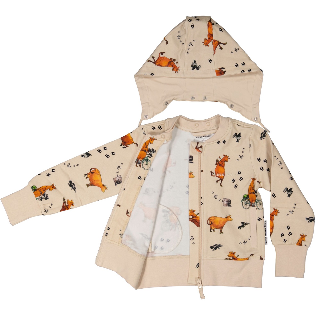 Hoddie Mamma Mu och Kråkan Beige