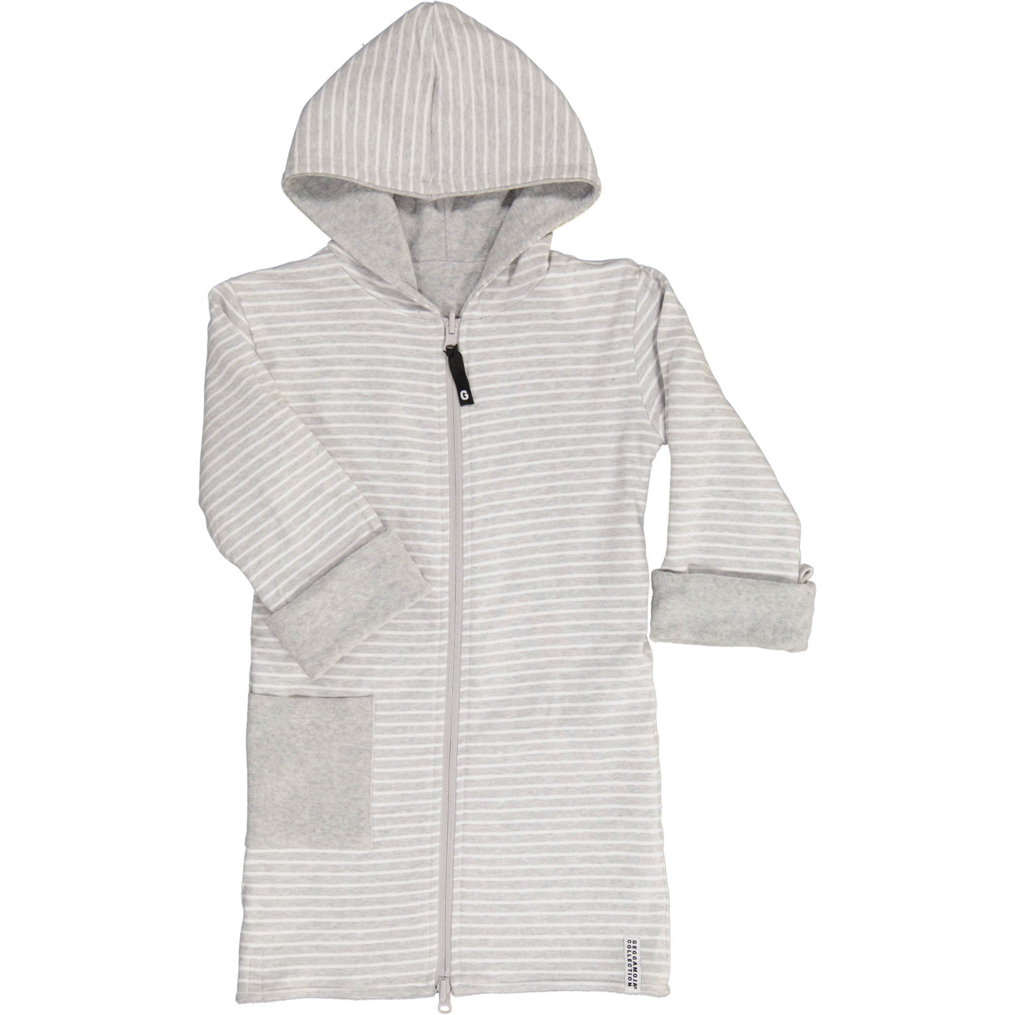 Kids- Bathrobe Classic Light grey stripe