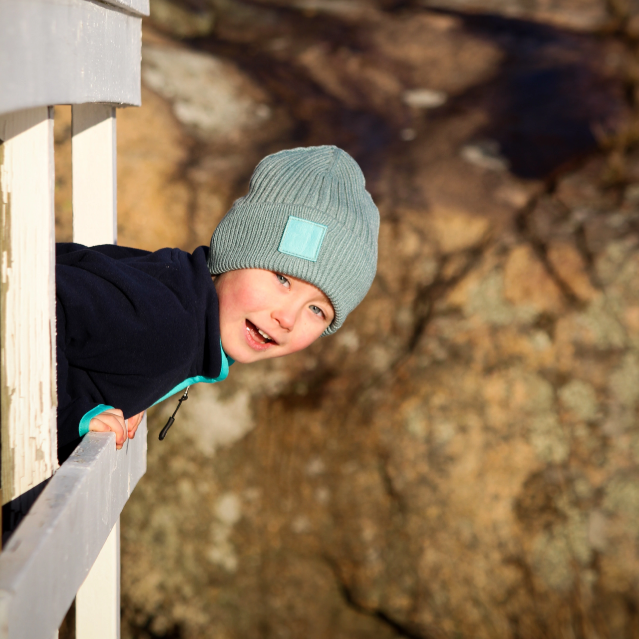 Stickad mössa Mint 6år-vuxen