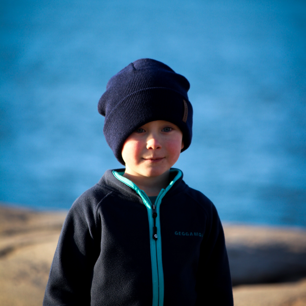 Knitted beanie Navy  2-6 Y