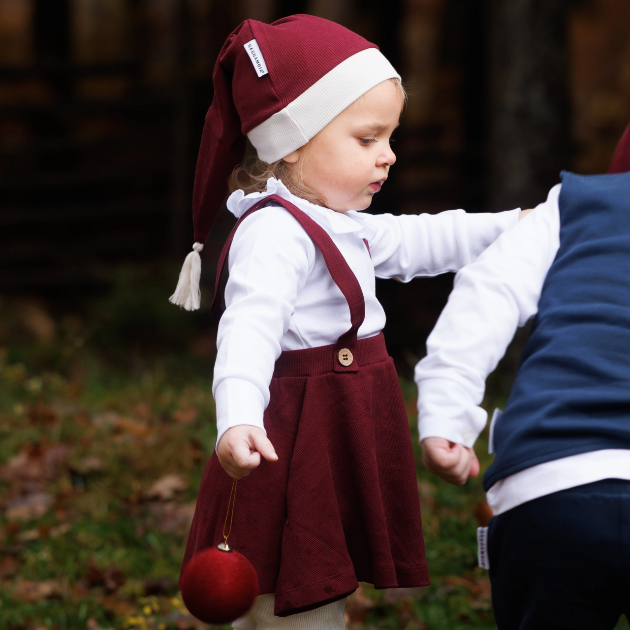 Dungaree dress Burgundy 86/92