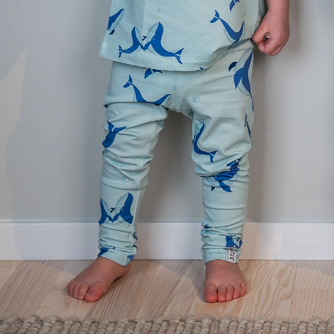 Bamboo leggings L.blue whale