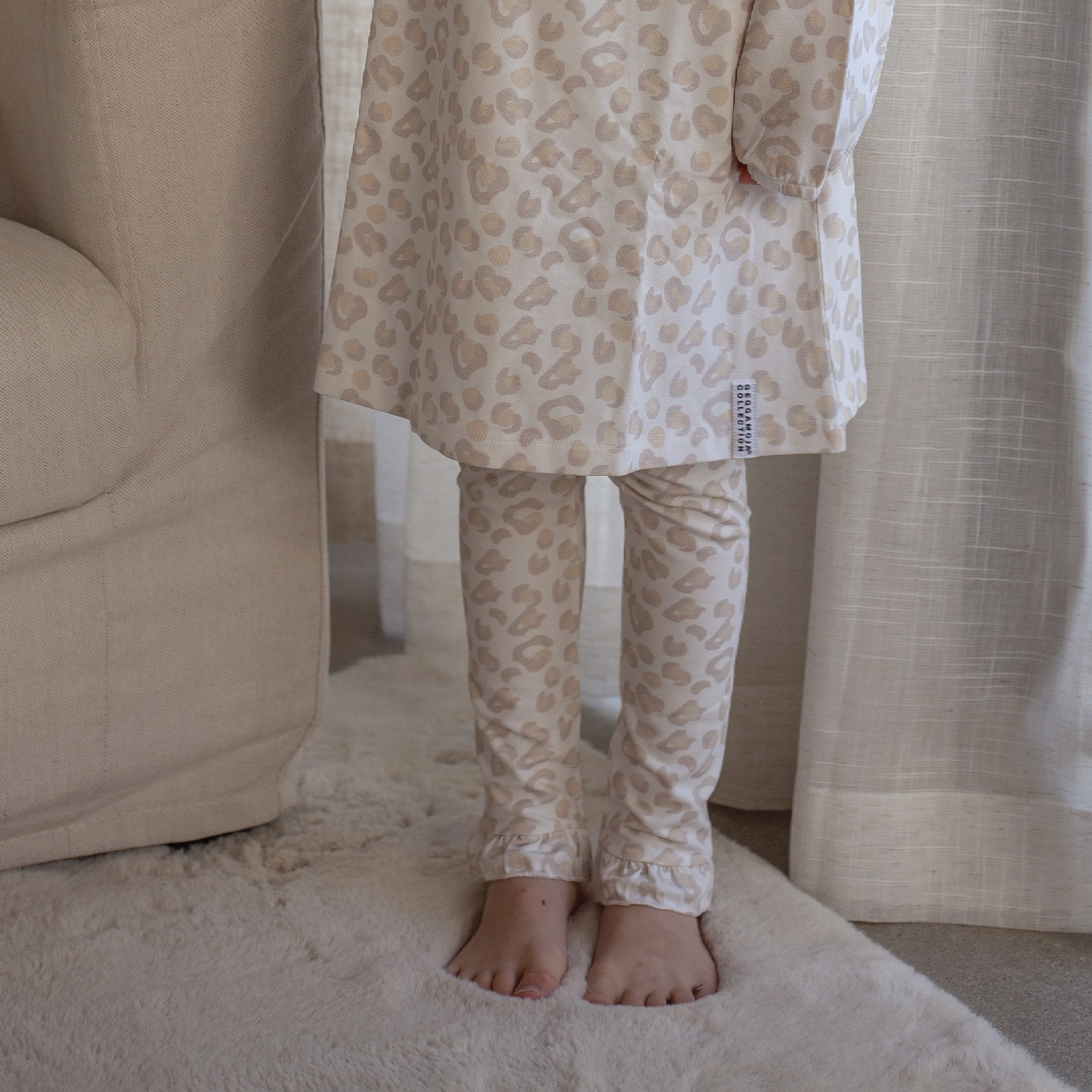 Bamboo leggings Soft beige leo