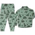 Single fleece set Dino green  134/140