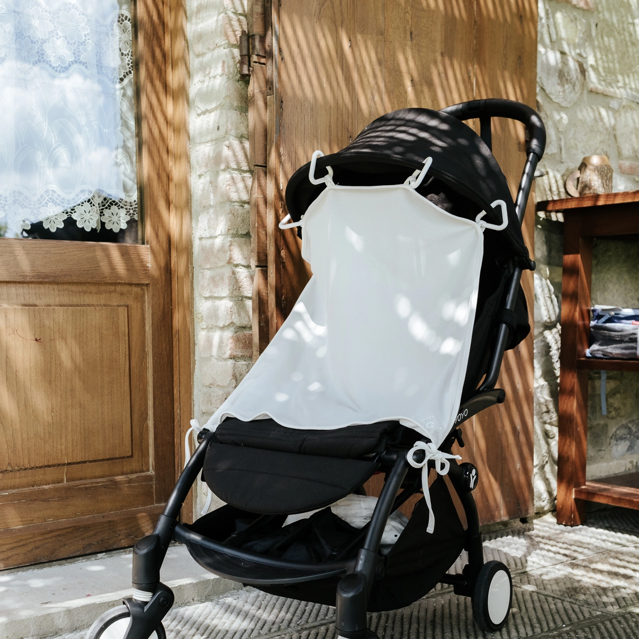Barnvagnsgardin  UV 50+  Offwhite