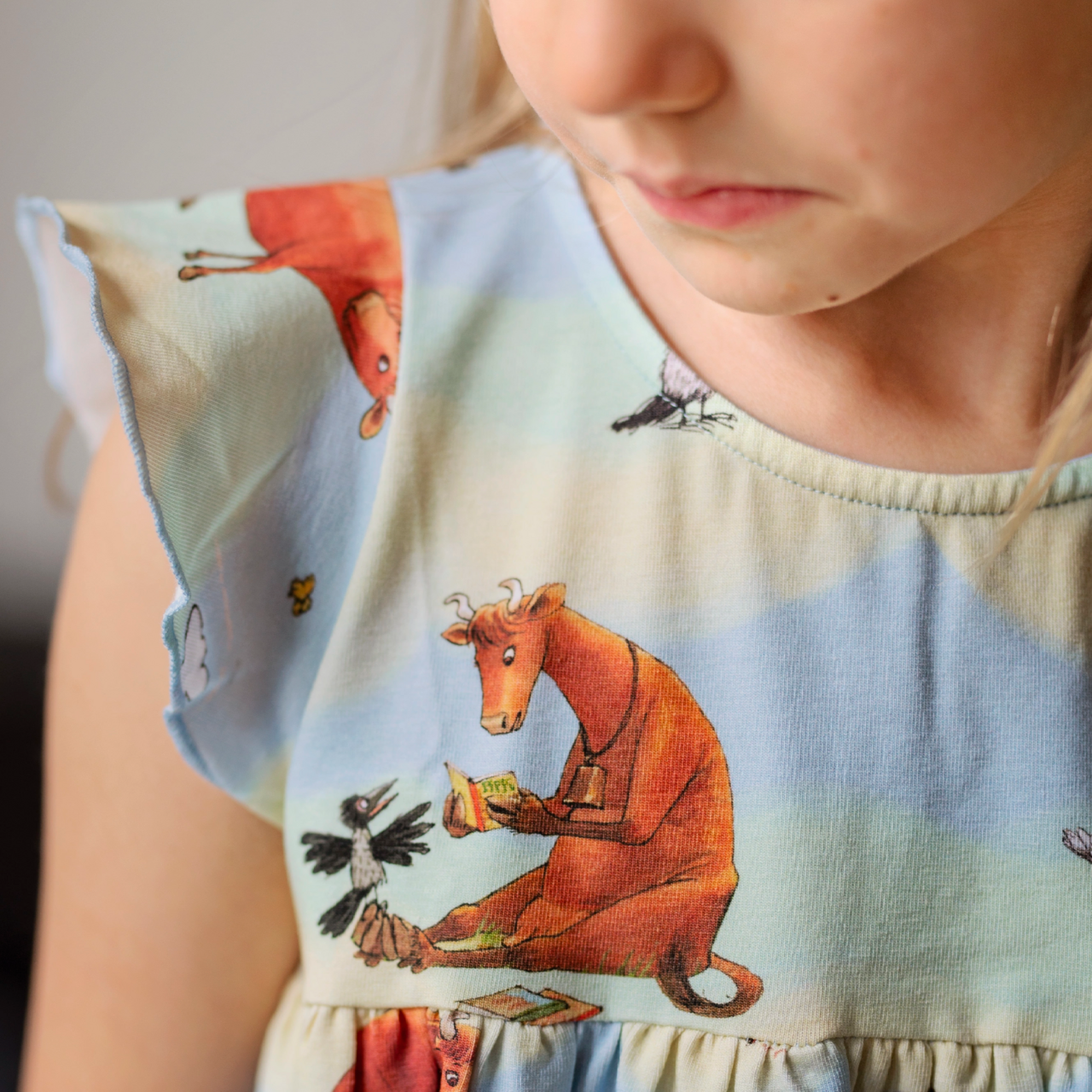 Flared dress Mamma Moo Multi pastel 110/116
