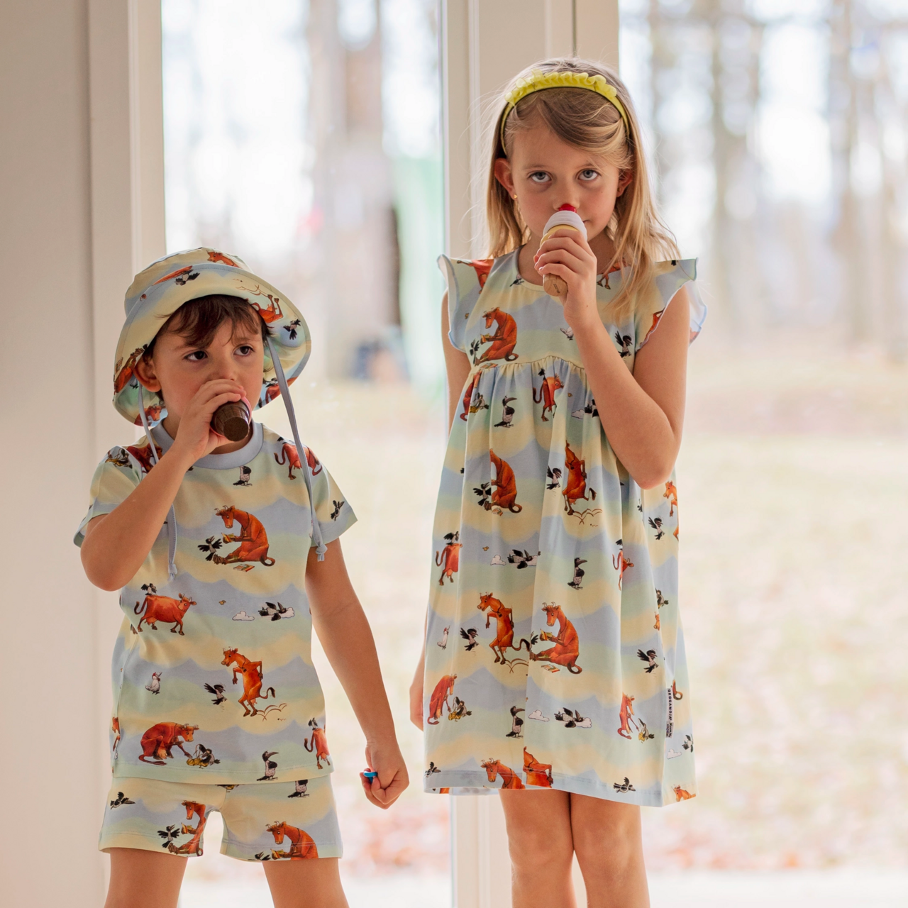 Flared dress Mamma Moo Multi pastel 110/116