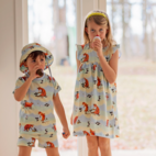 Flared dress Mamma Moo Multi pastel 110/116
