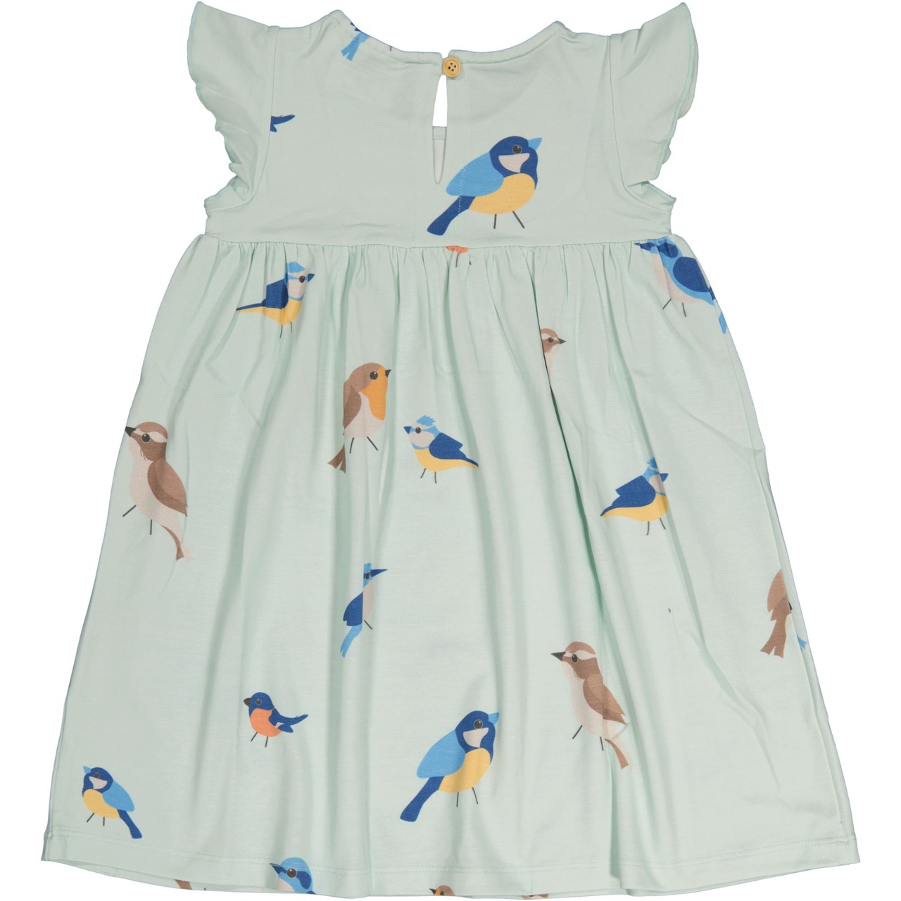 Bamboo Frill dress Green birds 146/152