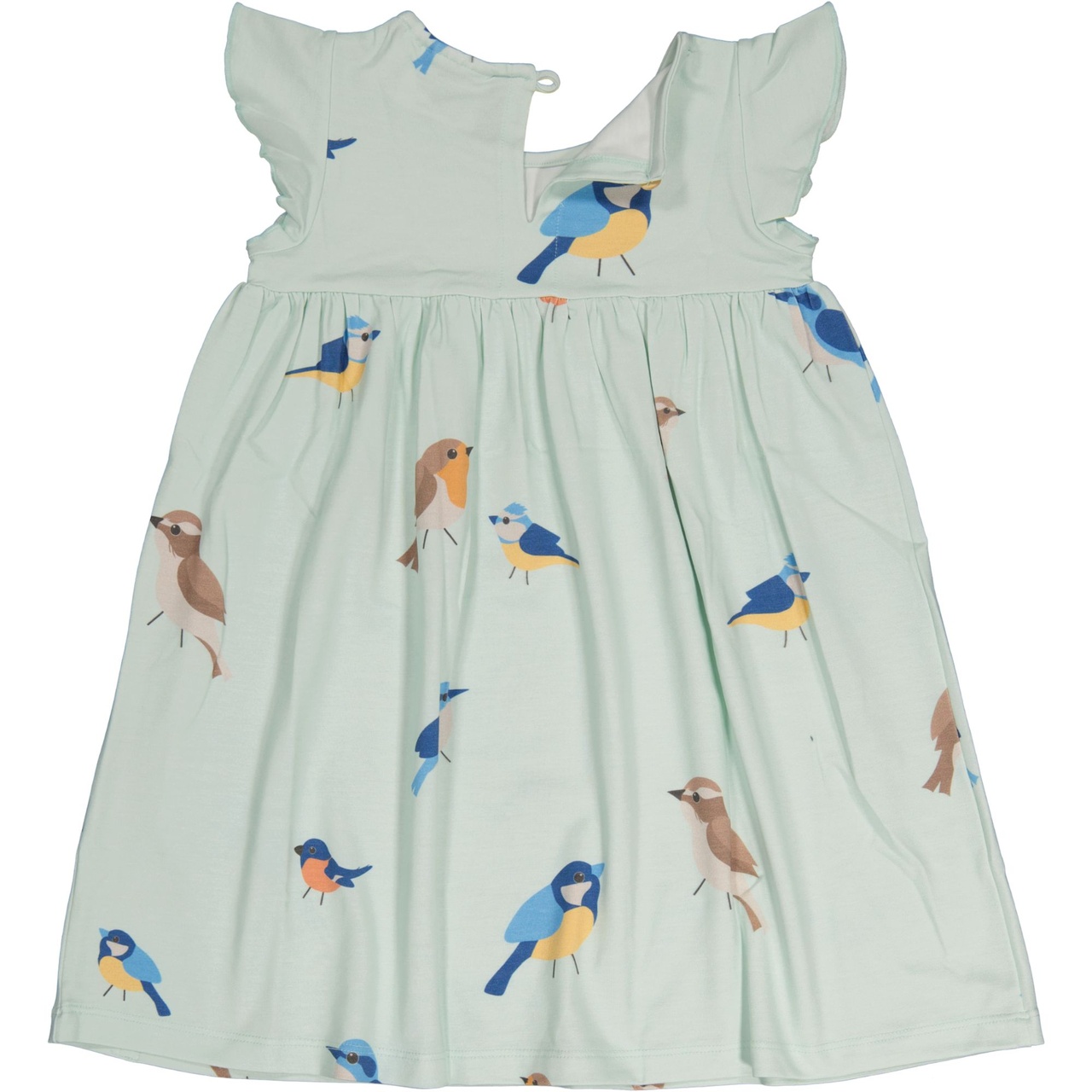 Bamboo Frill dress Green birds 98/104