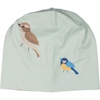 Bamboo Beanie Green birds XS 1-2 Year