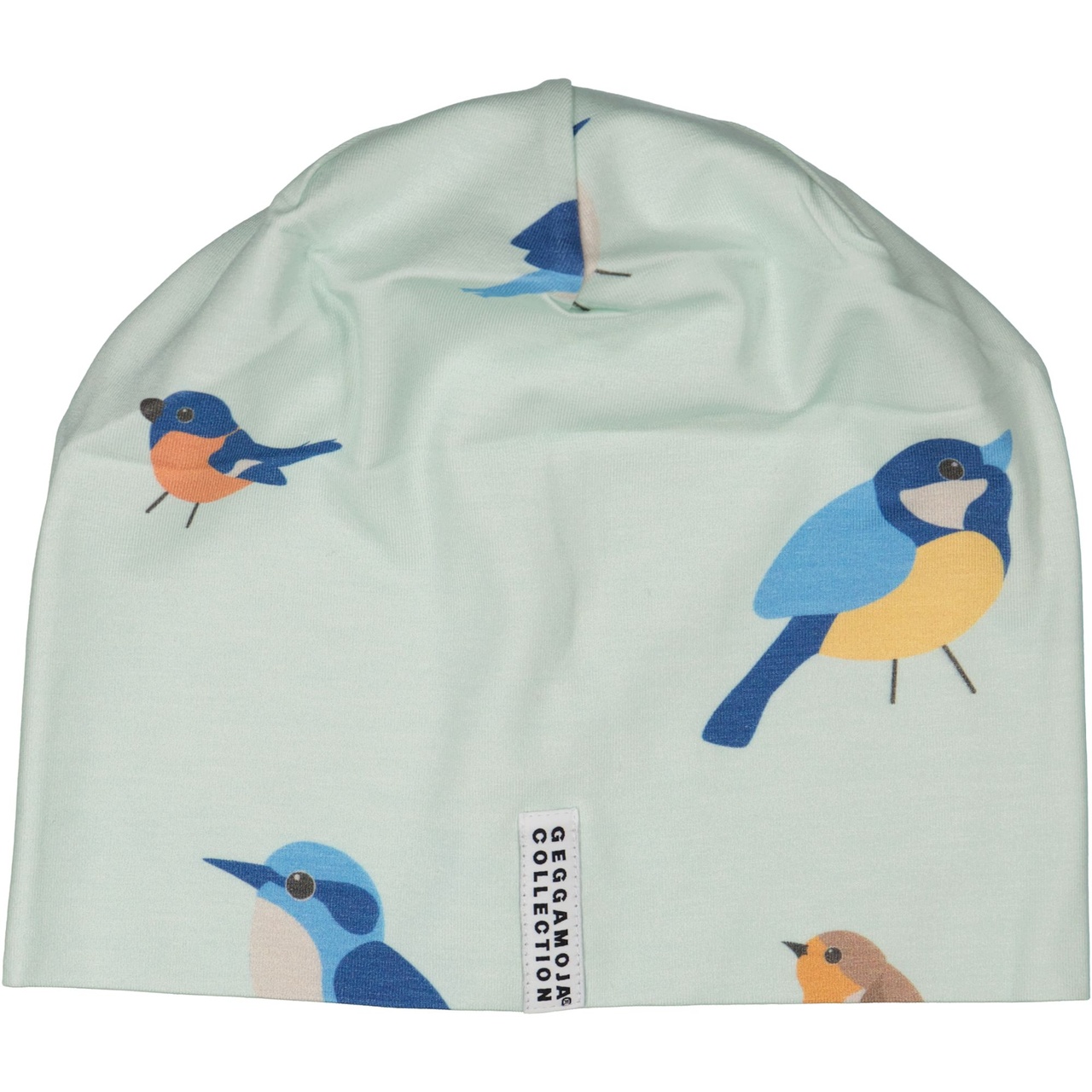 Bamboo Beanie Green birds S 2-4 Year