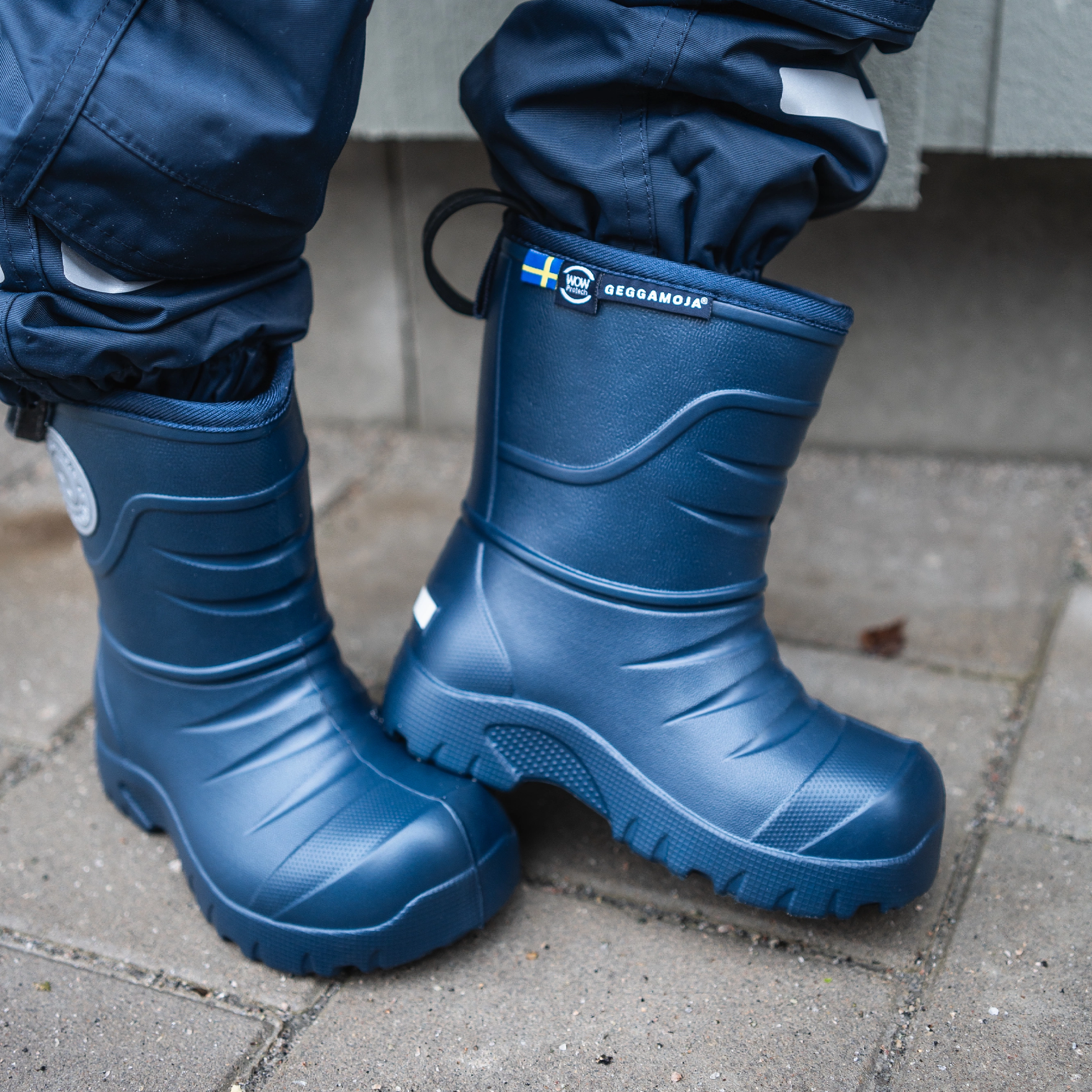 Ungefütterte Gummistiefel Navy