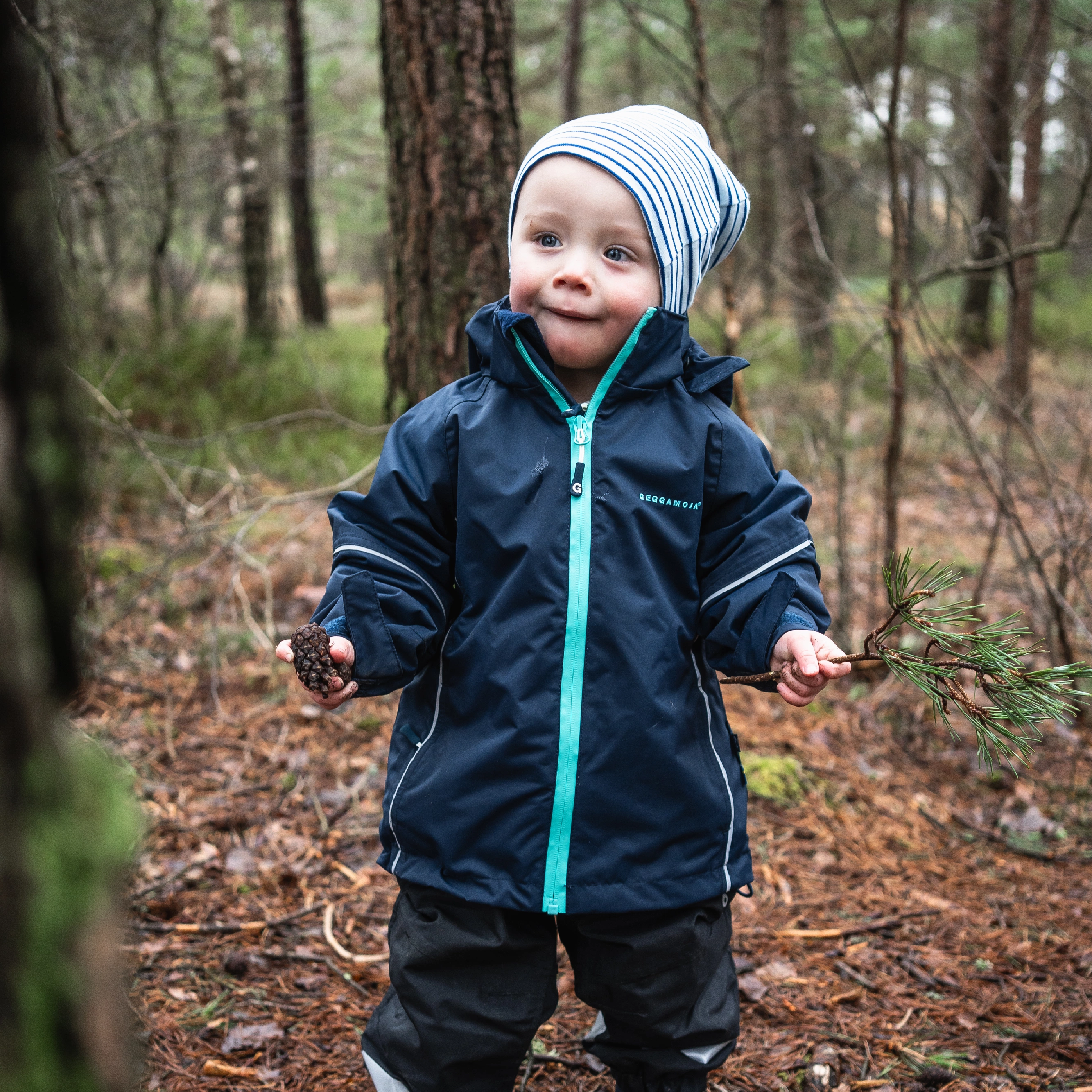 Shell-Jacke Navy/Türkis