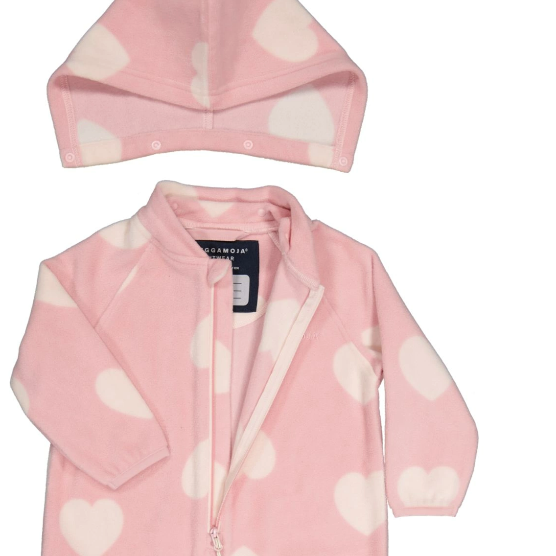 Single fleece overall Pink Heart 50/56