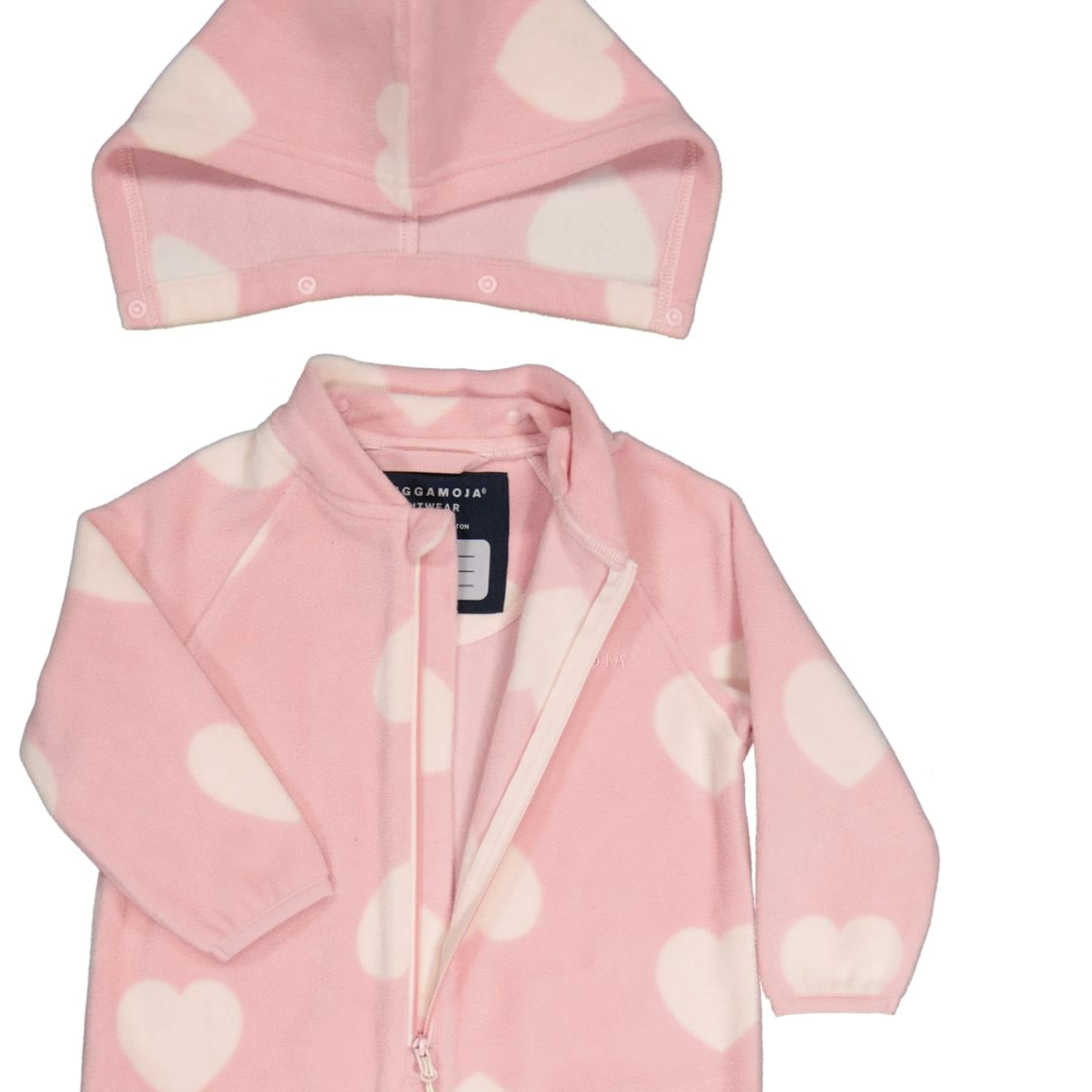 Fleeceoverall Herzen Rosa