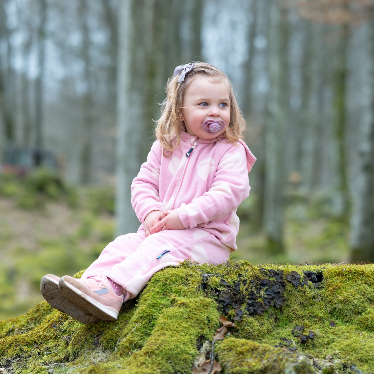 Fleeceoverall Herzen Rosa