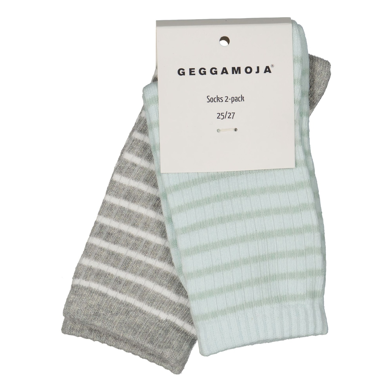 Socks 2-pack Grey/green 19-21