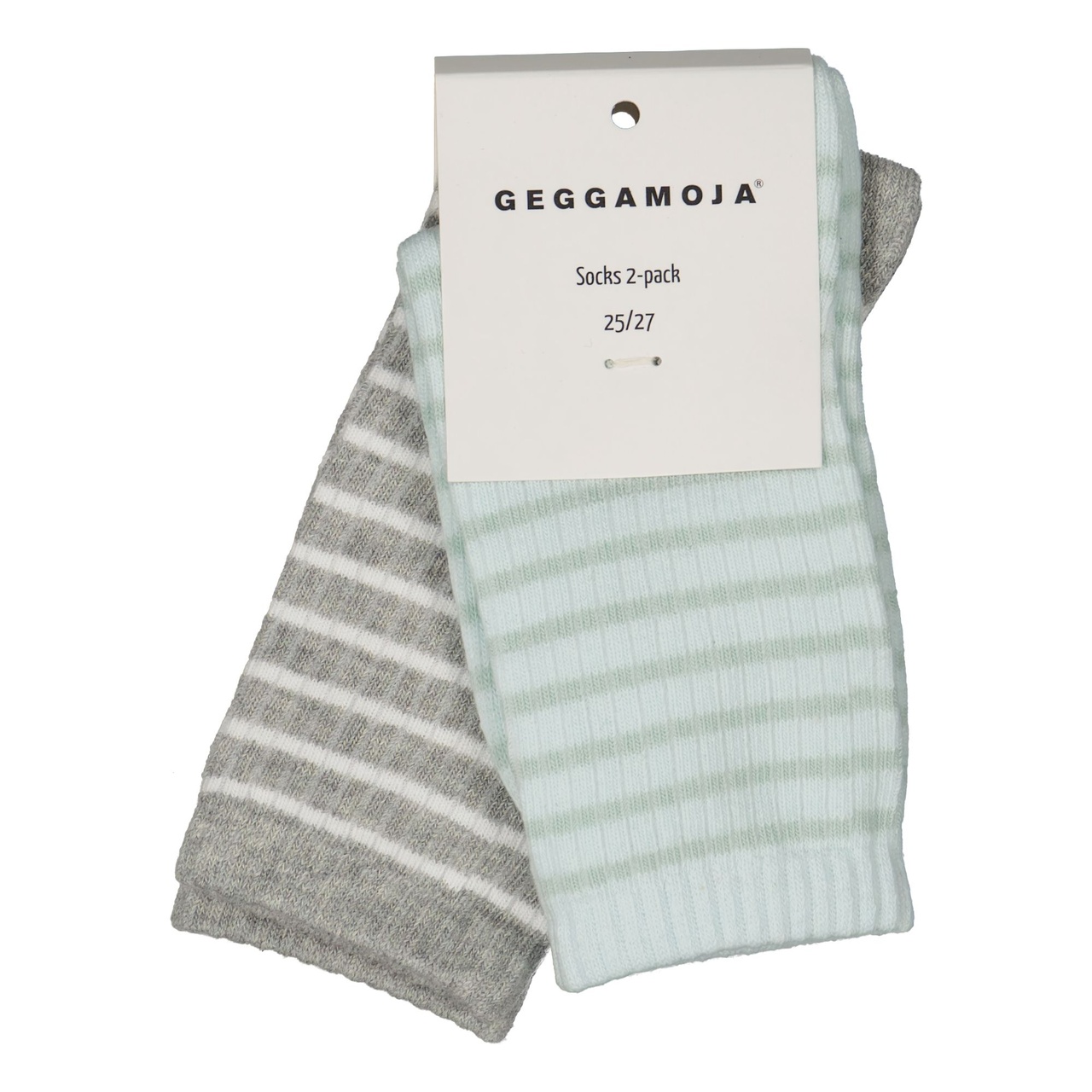 Socks 2-pack Grey/green 25-27