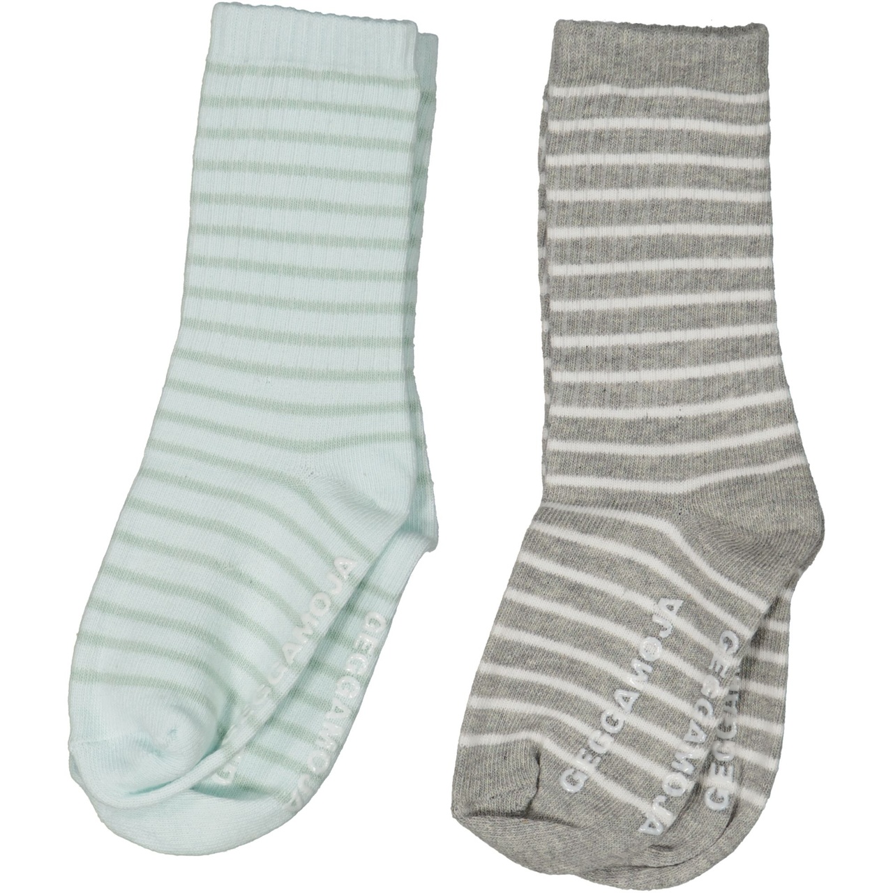 Anti slip socks 2-pack Grey/green 19-21