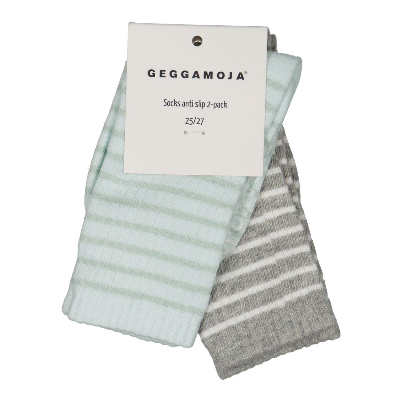 Anti slip socks 2-pack Grey/green 16-18
