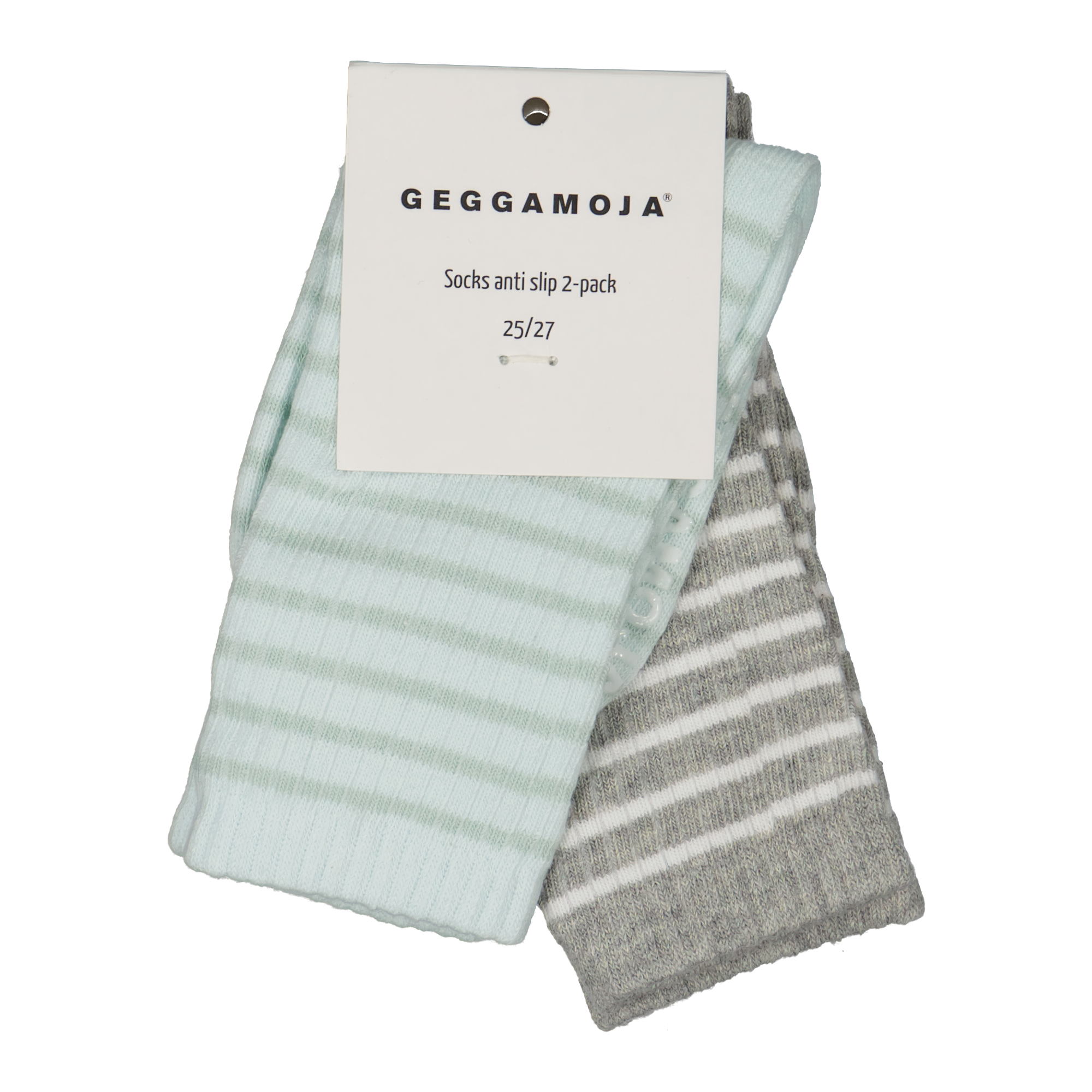 Anti slip socks 2-pack Grey/green