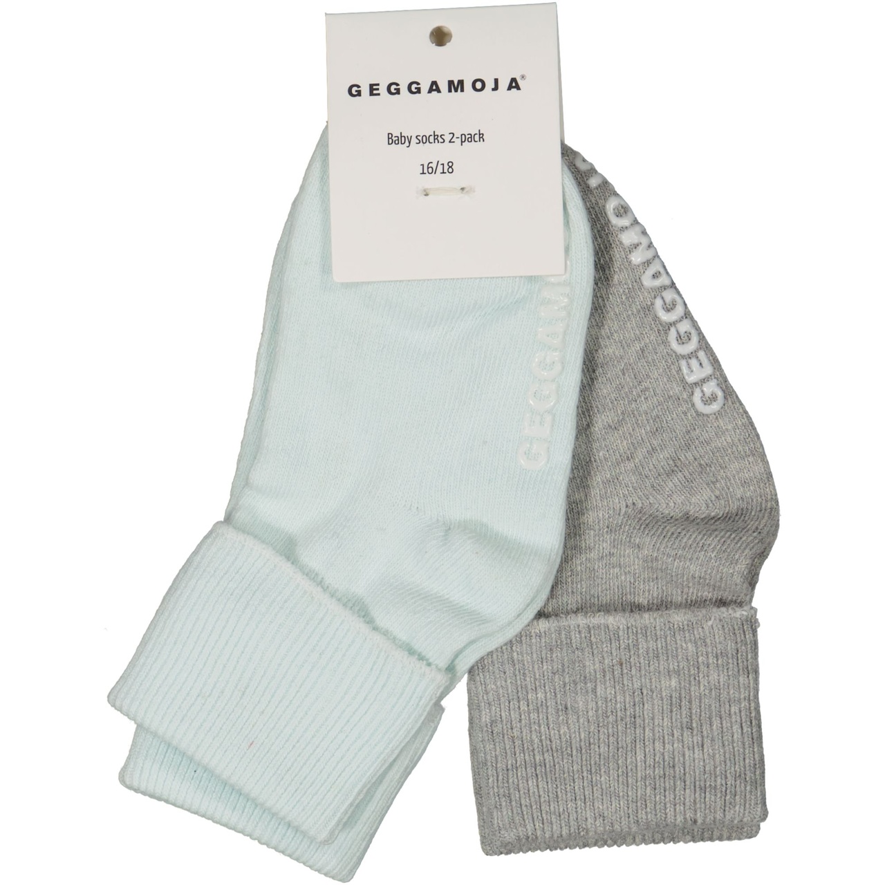 Baby socks 2-pack Grey/green 10-12