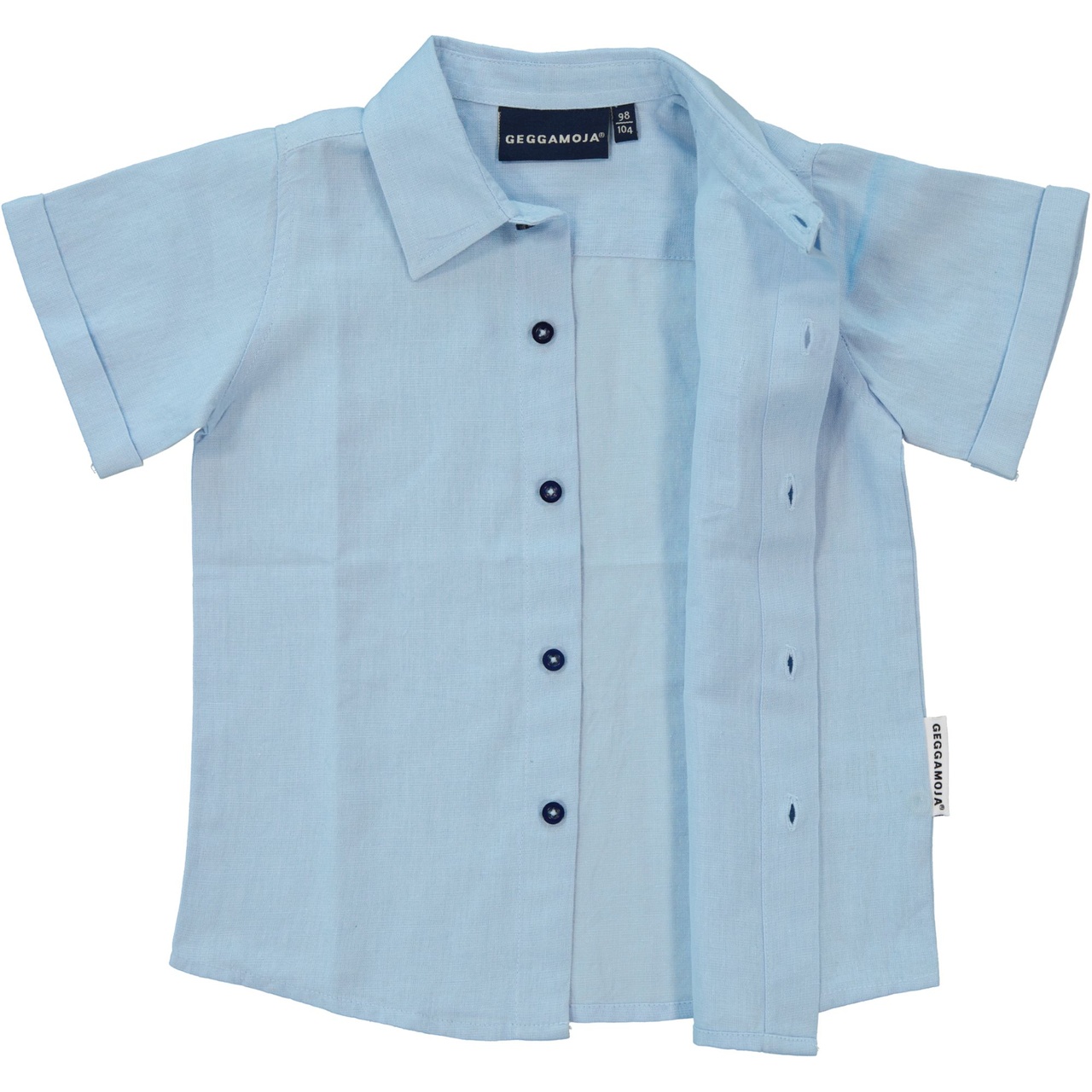 Linnen Shirt S.S Light blue 122/128