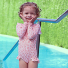 UV Swim suit L.S Pink Leo  74/80