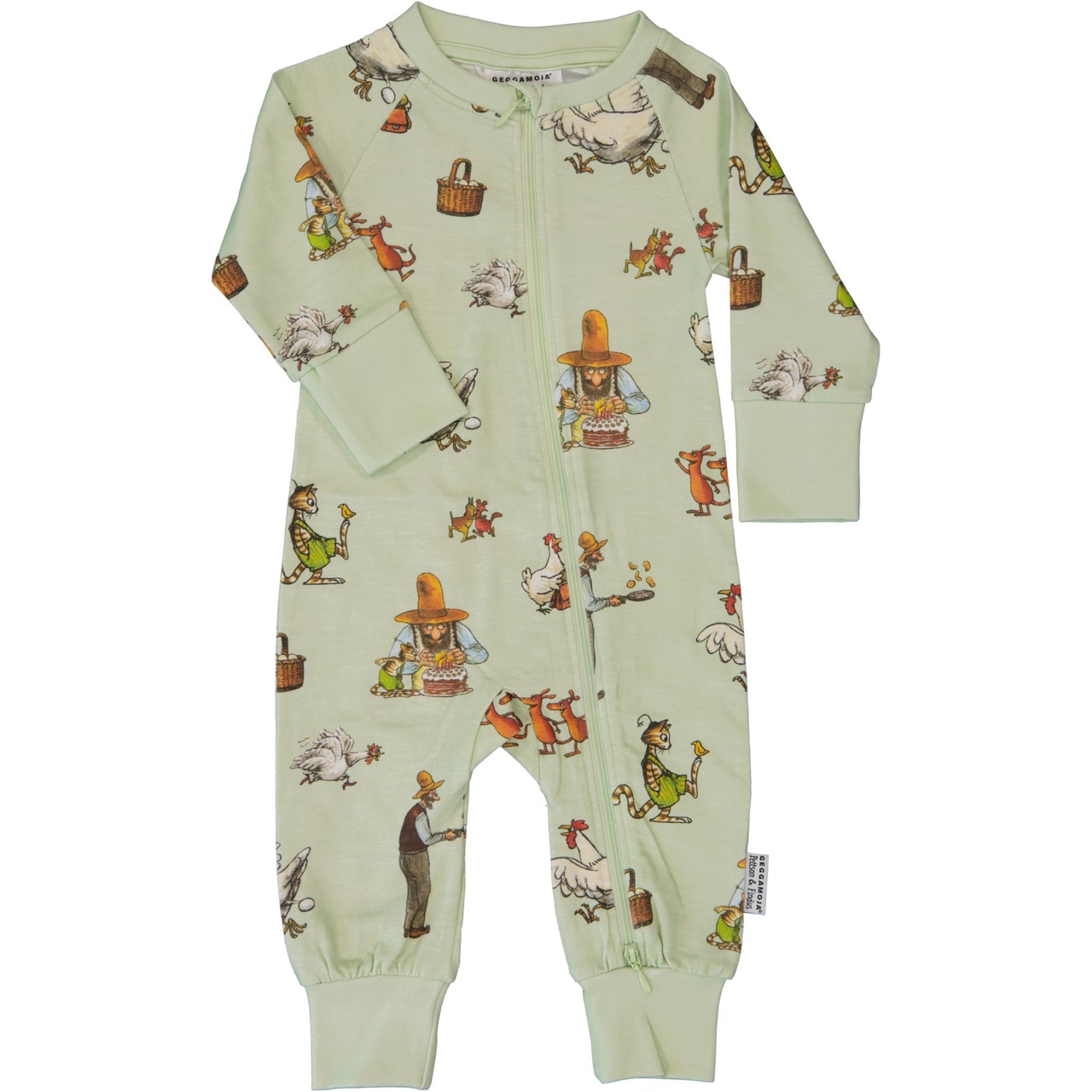 Pidžaama Onesie zip Pettson ja Findus Light Roheline 62/68