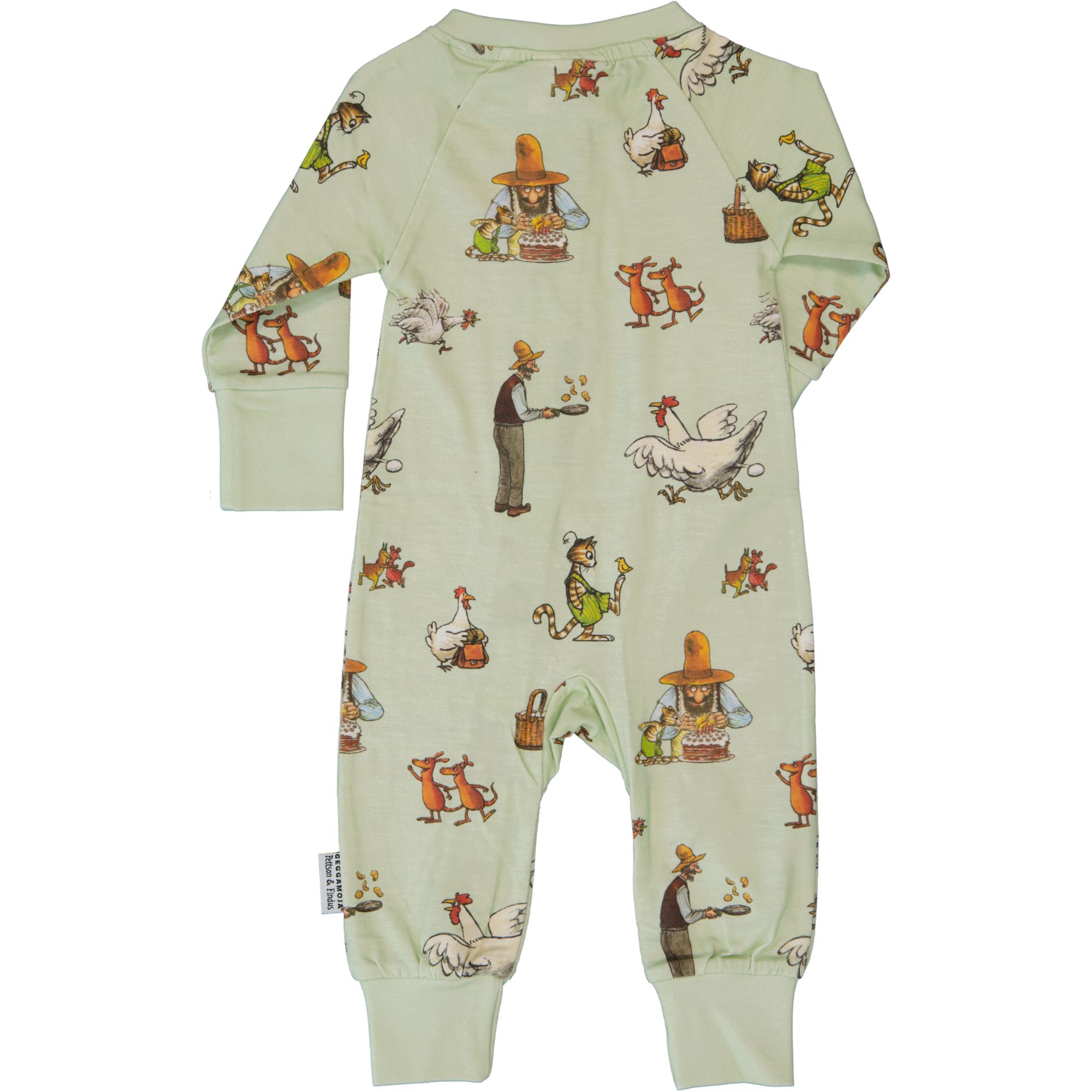 Pyjamas 2-way zip Pettson and Findus Light green