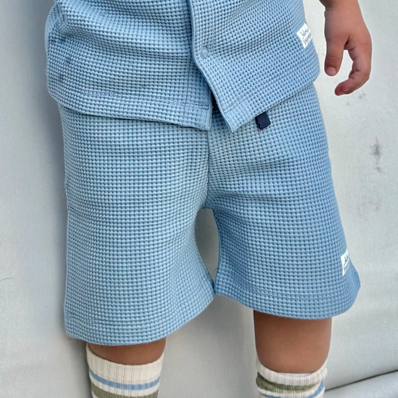 Shorts Waffle Dusty Blue 110/116