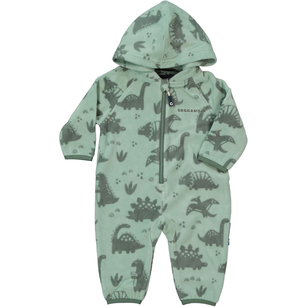 Single fleece overall Dino green  62/68