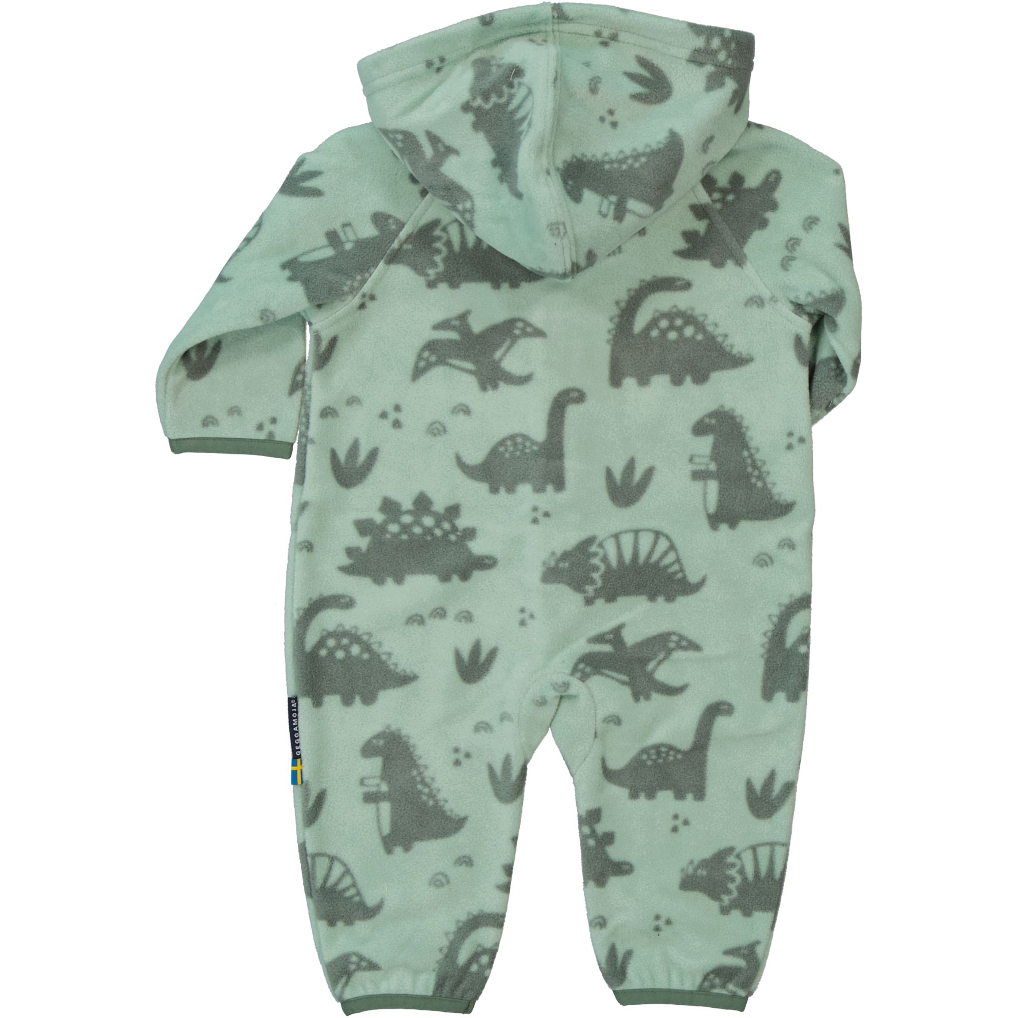 Single fleece overall Dino green