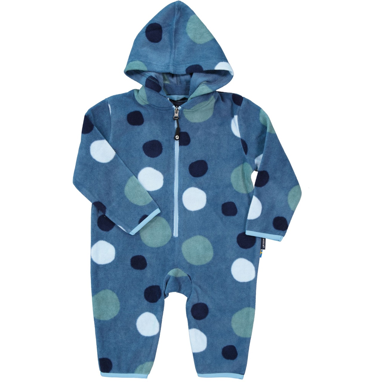 Fleece overall Multi dots blue